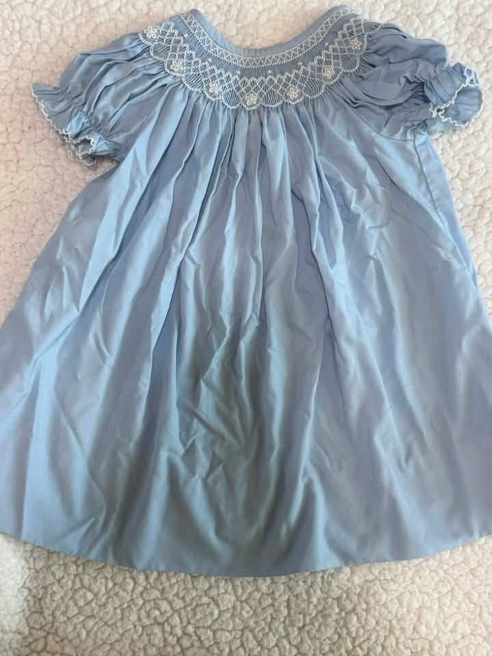 Light Blue Smocked Baby Dress